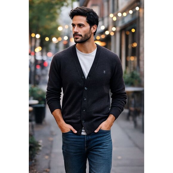 AllSaints Spitalfields 100% Wool Cardigan size L - Picture 1 of 7